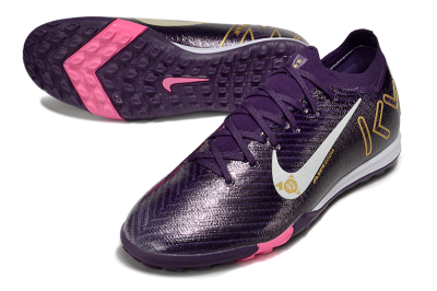 Men's Nike Air Zoom Mercurial Vapor 16 Elite TF Artificial Turf Low-Tops Football Shoes - Purple/White/Gold