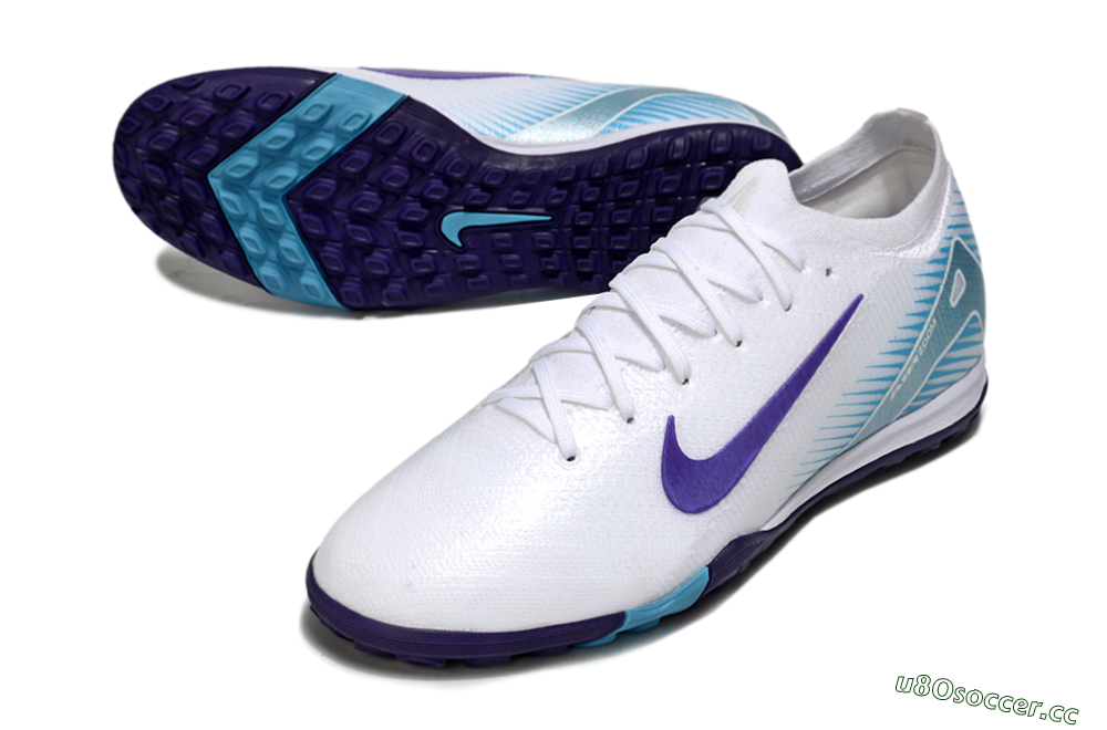 Unisex Nike Air Zoom Mercurial Vapor 16 Elite TF Artificial Turf Low-Tops Football Shoes - White/Purple/Pink 3