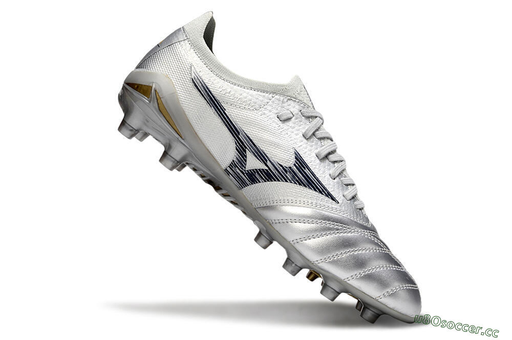 Men's Mizuno Morelia Neo 4 Bate FG Firm Ground Low-Tops Football Boots - Silver/Black 4