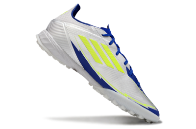 Men's Adidas F50 Pro TF Artificial Turf Low-Tops Football Shoes - Silver/Blue/Yellow
