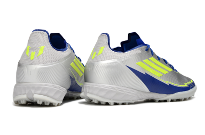 Men's Adidas F50 Pro TF Artificial Turf Low-Tops Football Shoes - Silver/Blue/Yellow