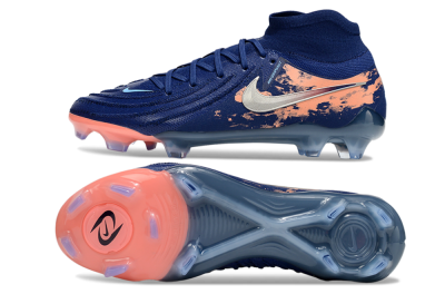 Unisex Nike Phantom Luna Elite FG Firm Ground High-Tops Football Boots - Blue/White/Orange