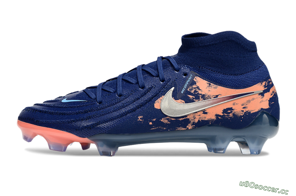 Unisex Nike Phantom Luna Elite FG Firm Ground High-Tops Football Boots - Blue/White/Orange 0