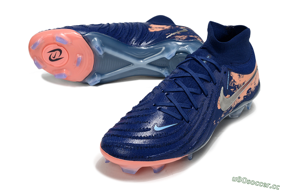 Unisex Nike Phantom Luna Elite FG Firm Ground High-Tops Football Boots - Blue/White/Orange 3