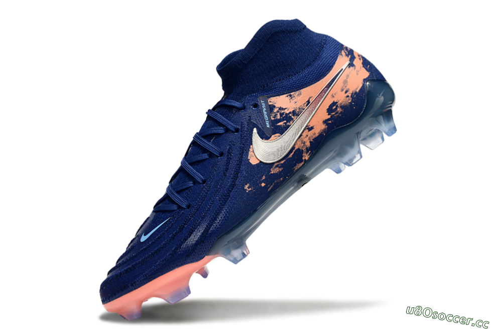 Unisex Nike Phantom Luna Elite FG Firm Ground High-Tops Football Boots - Blue/White/Orange 5