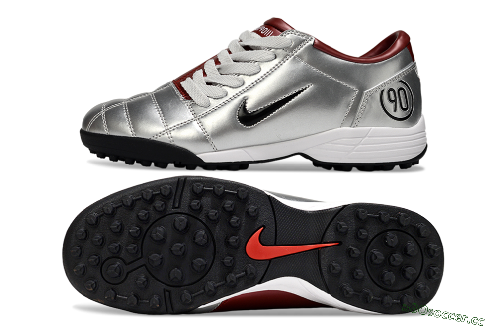 Unisex Nike Total 90 III TF Artificial Turf Low-Tops Football Shoes - Silver/Black/Red 1