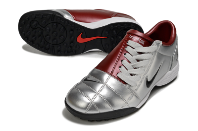 Unisex Nike Total 90 III TF Artificial Turf Low-Tops Football Shoes - Silver/Black/Red