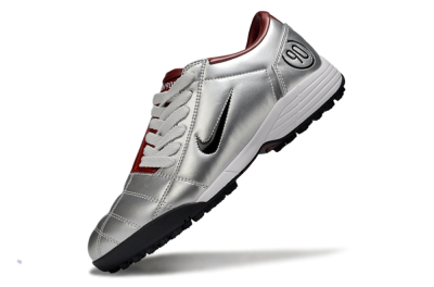 Unisex Nike Total 90 III TF Artificial Turf Low-Tops Football Shoes - Silver/Black/Red