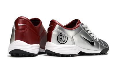 Unisex Nike Total 90 III TF Artificial Turf Low-Tops Football Shoes - Silver/Black/Red