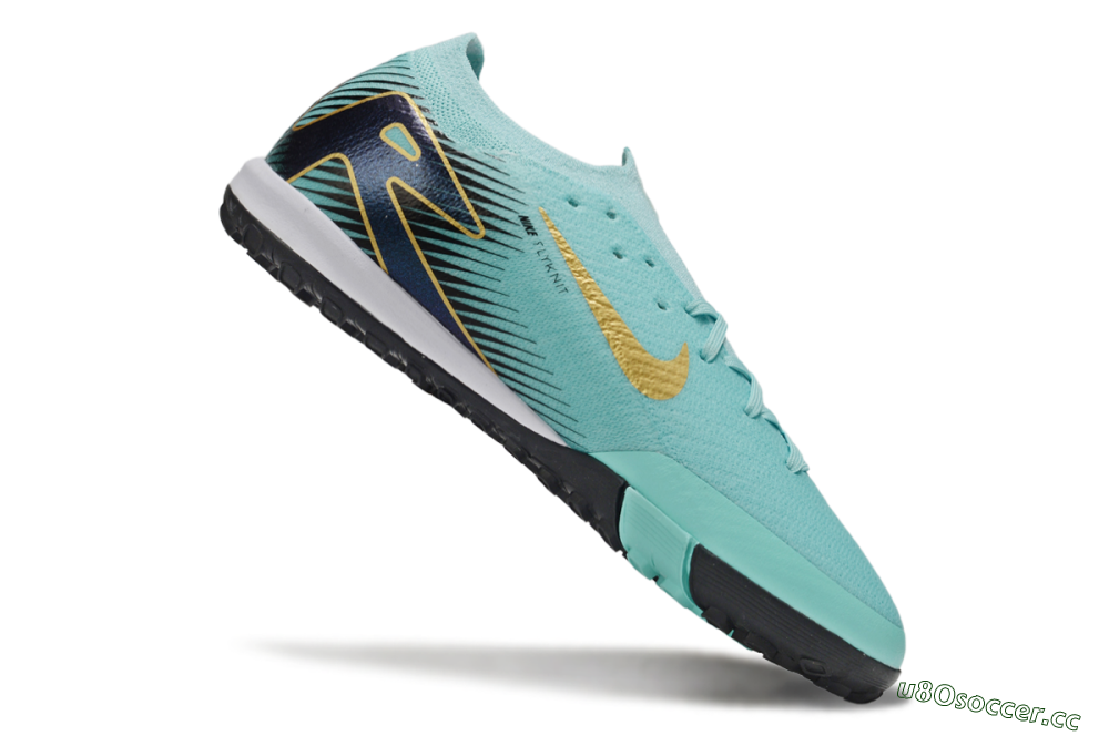 Men's Nike Air Zoom Mercurial Vapor 16 Elite TF Artificial Turf Low-Tops Football Shoes - Jade/Gold/Black 4