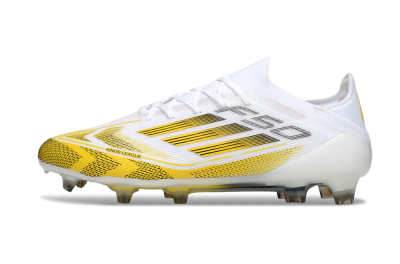 Men's Adidas F50 Elite Kings League FG Firm Ground Low-Tops Football Boots - White/Yellow/Black