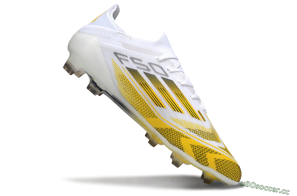 Men's Adidas F50 Elite Kings League FG Firm Ground Low-Tops Football Boots - White/Yellow/Black 4