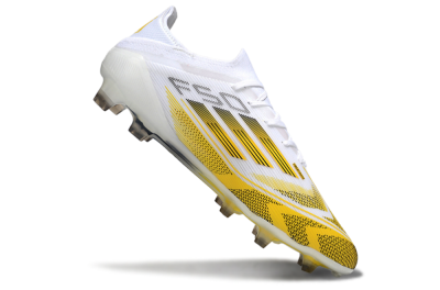 Men's Adidas F50 Elite Kings League FG Firm Ground Low-Tops Football Boots - White/Yellow/Black
