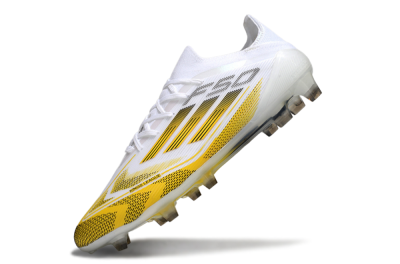 Men's Adidas F50 Elite Kings League FG Firm Ground Low-Tops Football Boots - White/Yellow/Black