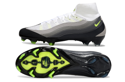 Men's Nike Air Zoom Mercurial Superfly 10 Elite FG Firm Ground High-Tops Football Boots - White/Grey/Yellow