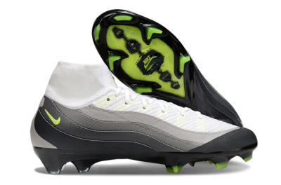 Men's Nike Air Zoom Mercurial Superfly 10 Elite FG Firm Ground High-Tops Football Boots - White/Grey/Yellow