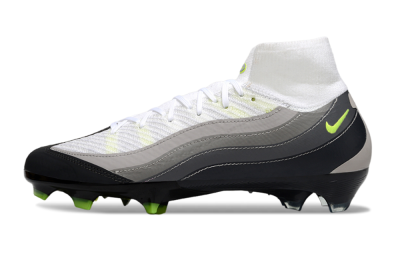Men's Nike Air Zoom Mercurial Superfly 10 Elite FG Firm Ground High-Tops Football Boots - White/Grey/Yellow