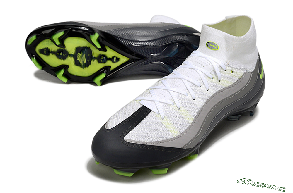 Men's Nike Air Zoom Mercurial Superfly 10 Elite FG Firm Ground High-Tops Football Boots - White/Grey/Yellow 3