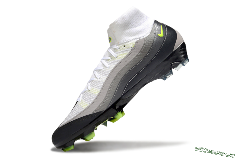 Men's Nike Air Zoom Mercurial Superfly 10 Elite FG Firm Ground High-Tops Football Boots - White/Grey/Yellow 5