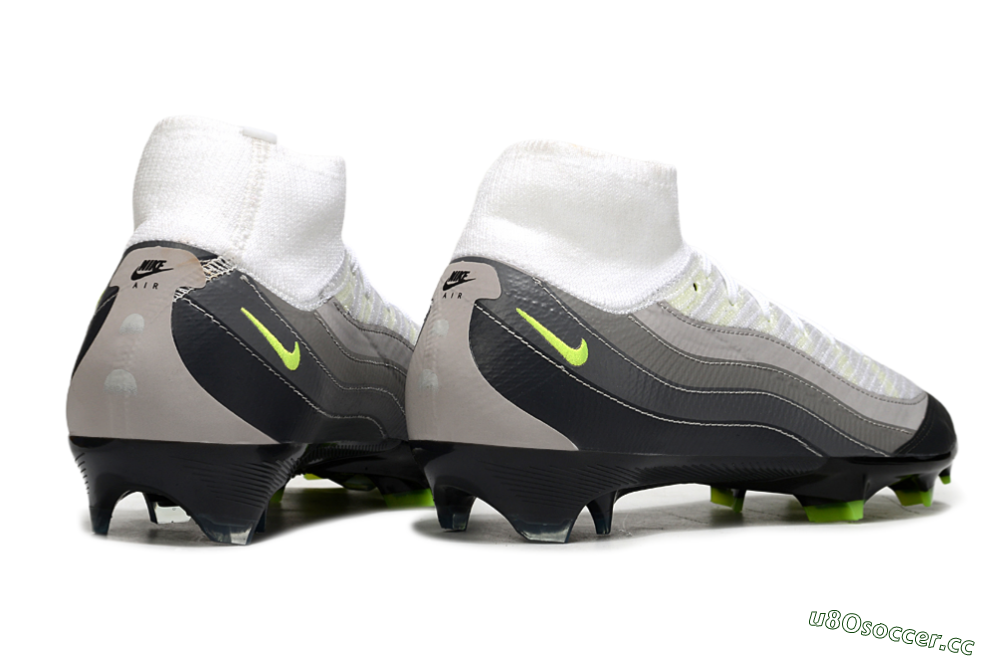 Men's Nike Air Zoom Mercurial Superfly 10 Elite FG Firm Ground High-Tops Football Boots - White/Grey/Yellow 6
