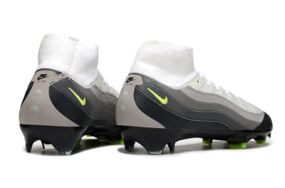 Men's Nike Air Zoom Mercurial Superfly 10 Elite FG Firm Ground High-Tops Football Boots - White/Grey/Yellow