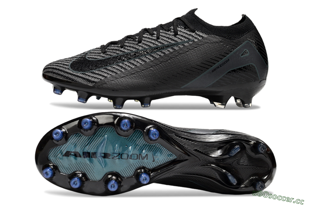 Men's Nike Air Zoom Mercurial Vapor 16 Elite AG Artificial Grass Low-Tops Football Boots - Black/Jade/Silver 1
