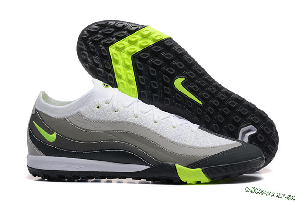 Unisex Nike Air Zoom Mercurial Vapor 16 Elite TF Artificial Turf Low-Tops Football Shoes - White/Grey/Yellow 2