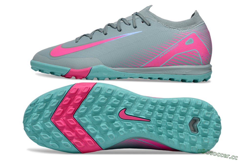 Men's Nike Air Zoom Mercurial Vapor 16 Elite TF Artificial Turf Low-Tops Football Shoes - Jade/Pink/Silver 6