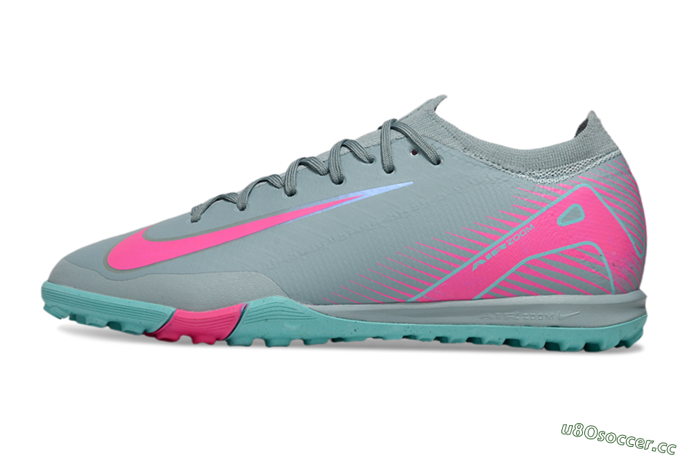Men's Nike Air Zoom Mercurial Vapor 16 Elite TF Artificial Turf Low-Tops Football Shoes - Jade/Pink/Silver 4