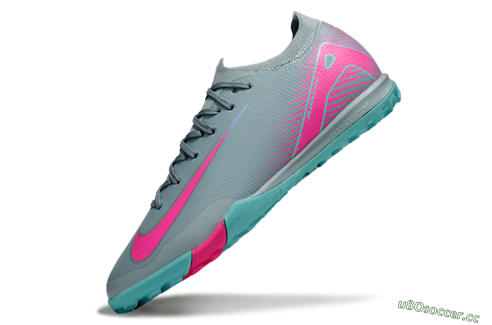 Men's Nike Air Zoom Mercurial Vapor 16 Elite TF Artificial Turf Low-Tops Football Shoes - Jade/Pink/Silver 2