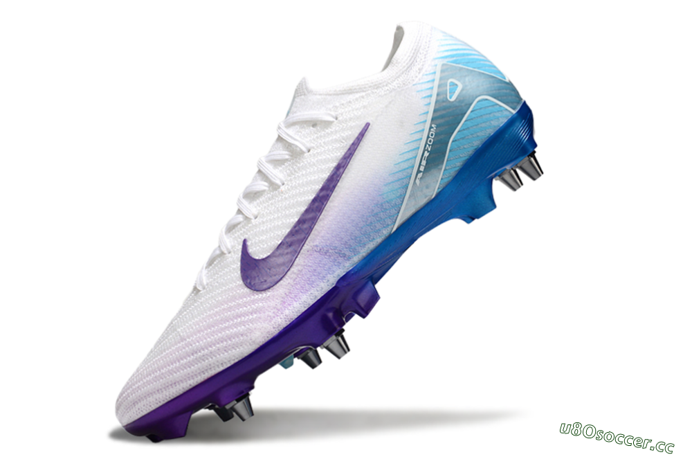 Men's Nike Air Zoom Mercurial Vapor 16 Elite SG Soft Ground Low-Tops Football Boots - White/Purple/Jade 5