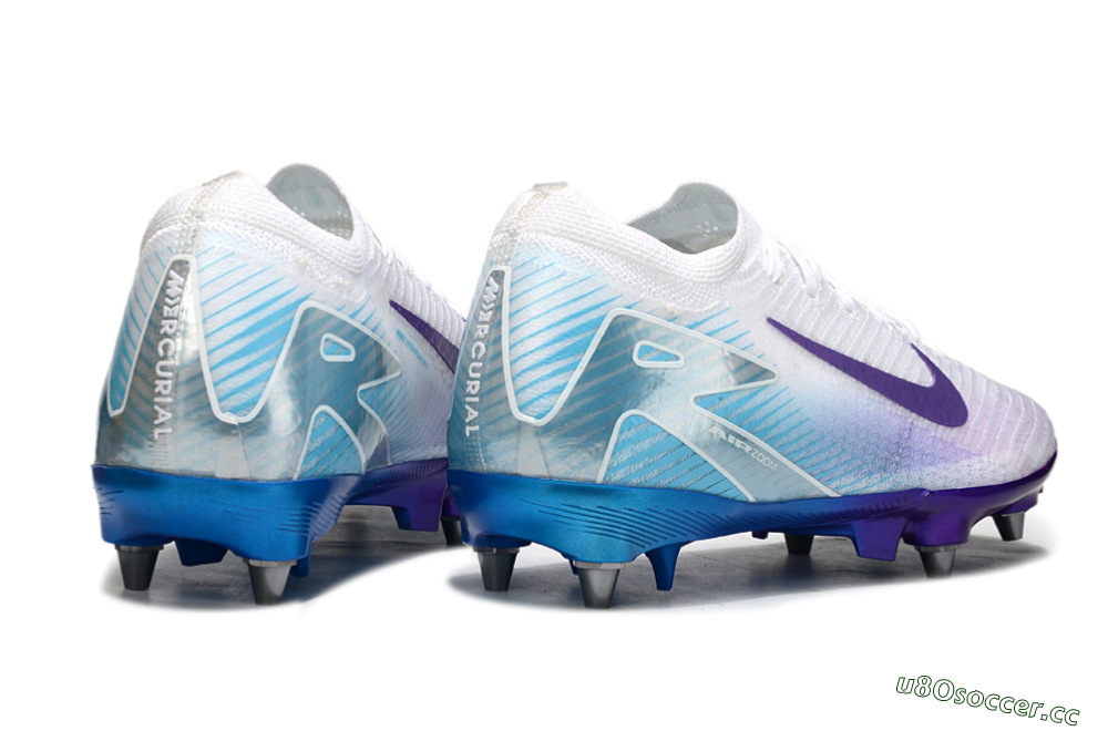 Men's Nike Air Zoom Mercurial Vapor 16 Elite SG Soft Ground Low-Tops Football Boots - White/Purple/Jade 6