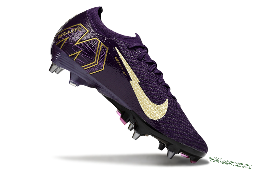Men's Nike Air Zoom Mercurial Vapor 16 Elite SG Soft Ground Low-Tops Football Boots - Purple/White/Gold 4