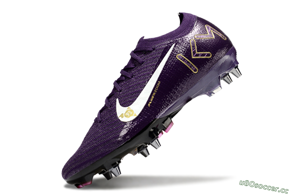 Men's Nike Air Zoom Mercurial Vapor 16 Elite SG Soft Ground Low-Tops Football Boots - Purple/White/Gold 5