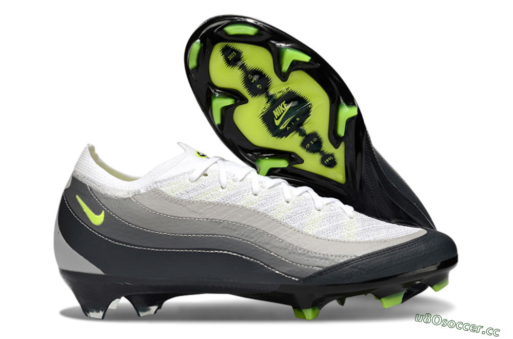 Men's Nike Air Zoom Mercurial Vapor 16 Elite FG Firm Ground Low-Tops Football Boots - White/Grey/Yellow 2