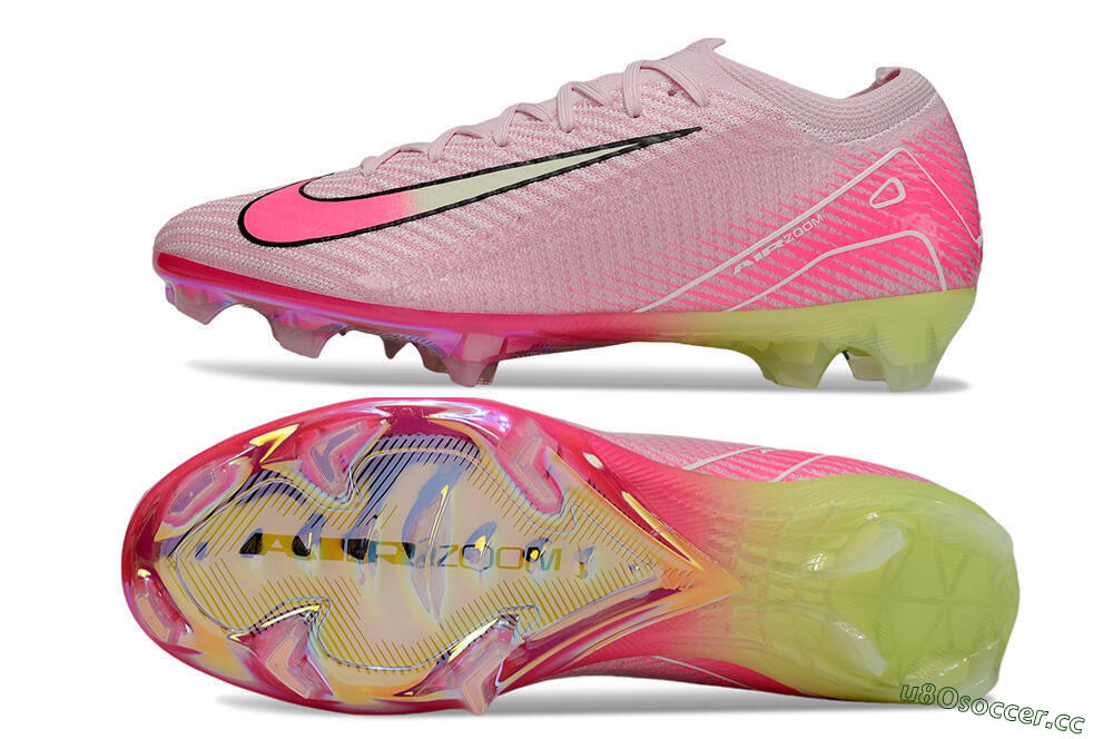 Unisex Nike Air Zoom Mercurial Vapor 16 Elite FG Firm Ground Low-Tops Football Boots - Pink/White/Yellow 1