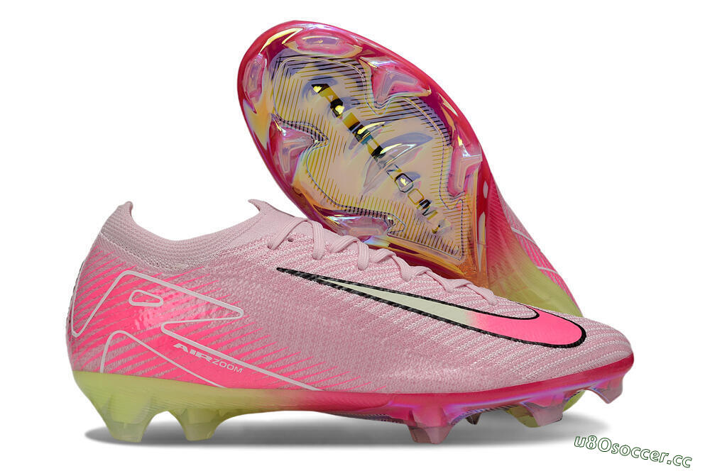 Unisex Nike Air Zoom Mercurial Vapor 16 Elite FG Firm Ground Low-Tops Football Boots - Pink/White/Yellow 2