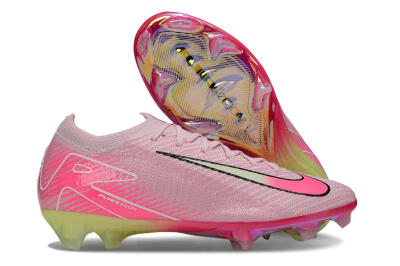 Unisex Nike Air Zoom Mercurial Vapor 16 Elite FG Firm Ground Low-Tops Football Boots - Pink/White/Yellow