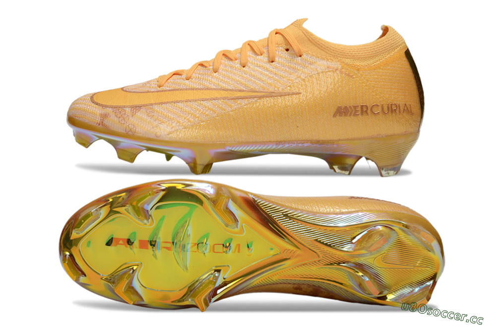 Unisex Nike Air Zoom Mercurial Vapor 16 Elite FG Firm Ground Low-Tops Football Boots - Gold/Gold 1