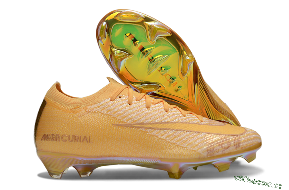 Unisex Nike Air Zoom Mercurial Vapor 16 Elite FG Firm Ground Low-Tops Football Boots - Gold/Gold 2