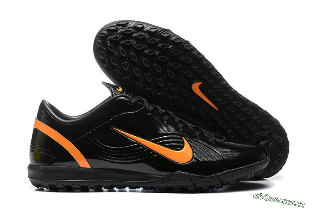 Men's Nike Air Zoom Mercurial Vapor 1 Elite TF Artificial Turf Low-Tops Football Shoes - Black/Orange 2