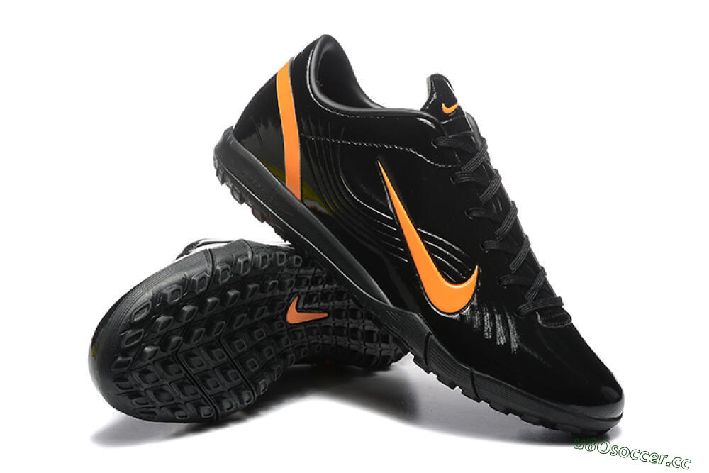 Men's Nike Air Zoom Mercurial Vapor 1 Elite TF Artificial Turf Low-Tops Football Shoes - Black/Orange 4