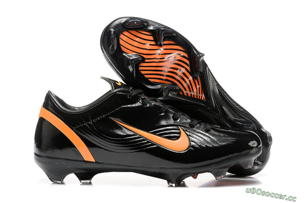 Men's Nike Air Zoom Mercurial Vapor 1 Elite FG Firm Ground Low-Tops Football Boots - Black/Orange 2