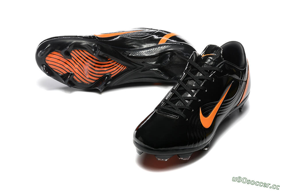 Men's Nike Air Zoom Mercurial Vapor 1 Elite FG Firm Ground Low-Tops Football Boots - Black/Orange 3