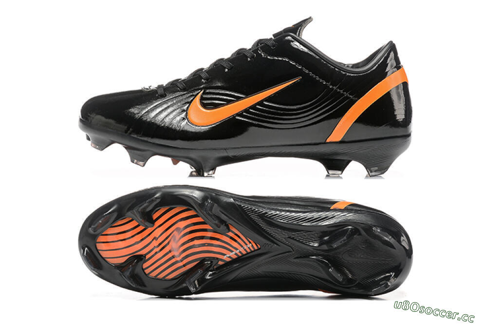 Men's Nike Air Zoom Mercurial Vapor 1 Elite FG Firm Ground Low-Tops Football Boots - Black/Orange 1