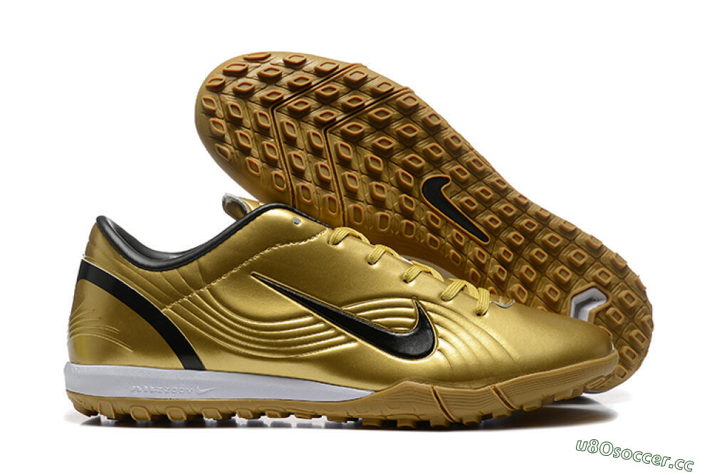Men's Nike Air Zoom Mercurial Vapor 1 Elite TF Artificial Turf Low-Tops Football Shoes - Gold/Black/White 2