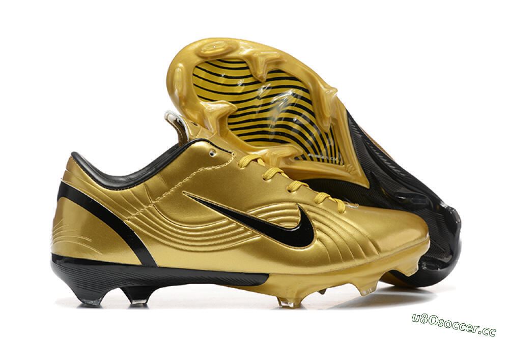 Men's Nike Air Zoom Mercurial Vapor 1 Elite FG Firm Ground Low-Tops Football Boots - Gold/Black 2