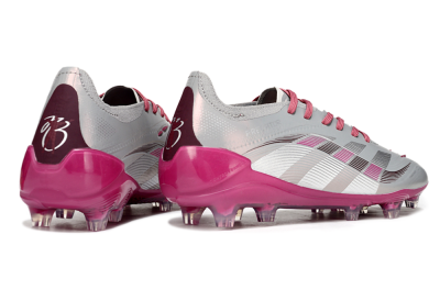 Unisex Adidas Predator 25 Elite FG Firm Ground Low-Tops Football Boots - Grey/Silver/Red
