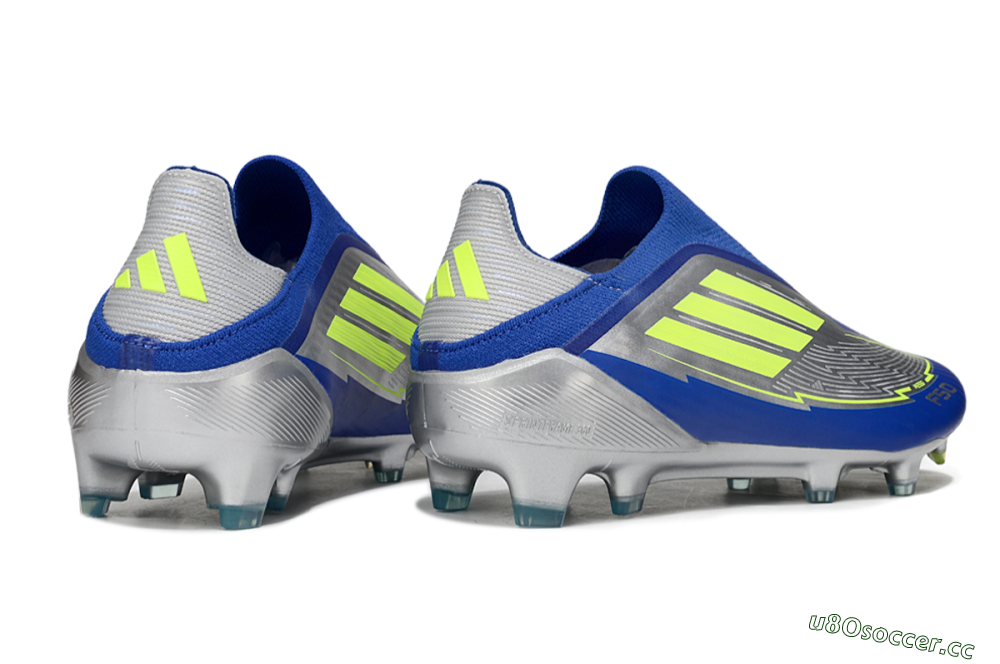 Men's Messi x Adidas F50+ Elite FG Firm Ground Low-Tops Football Boots - Silver/Blue/Yellow 6