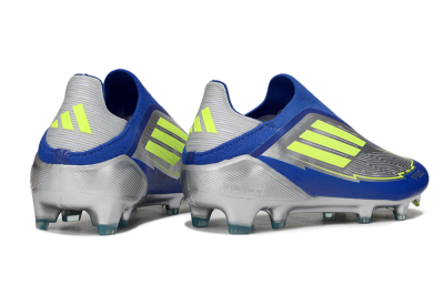 Men's Messi x Adidas F50+ Elite FG Firm Ground Low-Tops Football Boots - Silver/Blue/Yellow